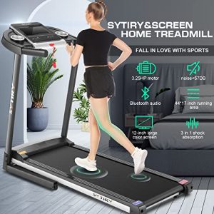 SYTIRY Treadmill for Home, 3.25 HP Folding Treadmills Machine with 10