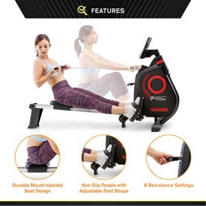 CIRCUIT FITNESS Circuit Fitness Folding Magnetic Rowing Machine - Cardio Body Building Rower AMZ-979RW