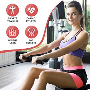 SereneLife Rowing Machine – Air and Magnetic Rowing Machine – Rowing Exercise Machine for Gym or Home Use – Measures Time, Distance, Stride, Calories Burned – Rowing Machine Cardio Workout for Fitness