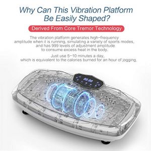 nimto Vibration Plate Exercise Machine Whole Body Workout Vibration Fitness Platform for Home Fitness & Weight Loss + Remote + Loop Resistance Bands, 999 Levels