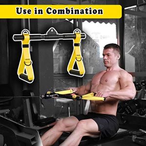 Clothink Exercise Handles Straight Bar Set for Rowing Machine, Cable Machine Attachments LAT Pulldown for Home Gym