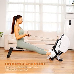 Indoor Foldable Rower w/LCD Monitor Compact Exercise Equipment 8 Levels Resistance Magnetic Rowing Machine for Home Gym Quiet Rower Machine for Home Use with Easy Storage, R120