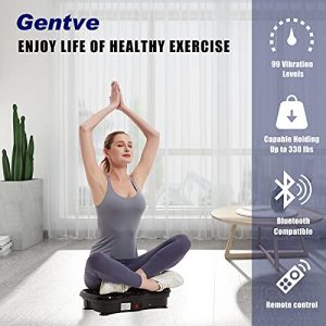 Gentve Vibration Plate Exercise Machine - Whole Body Workout Machine ，Fitness Vibration Platform Machine for Weight Loss & Foots Massage with Loop Bands + Bluetooth + Remote, 99 Levels