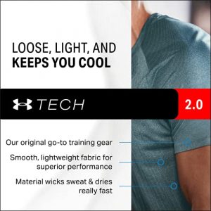 Under Armour Mens Tech 2.0 Short-Sleeve T-Shirt , Academy Blue (408)/Graphite , X-Large