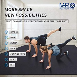 Premium Large Exercise Mat 9' x 6' x 7mm, High-Density Workout Mats for Home Gym Flooring, Non-Slip, Extra Thick Durable Cardio Mat, and Ideal for Plyo, MMA, Jump Rope - Shoe Friendly