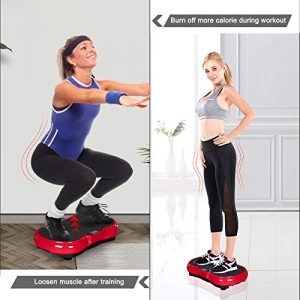 PEXMOR Vibration Plate Exercise Machine, Full Body Workout Fitness Platform, w/Loop Bands & Remote Controller & Music Bluetooth Speaker, 180 Levels Speed, Home Training Equipment for Weight Loss