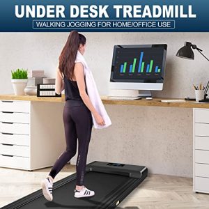 SSPHPPLIE Under Desk Treadmills for Home - Portable Electric Walking Treadmill with Remote Control - Walking Jogging Machine for Home/Office Use, Installation-Free