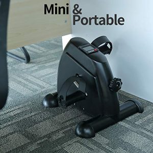 Mini Exercise Bike, himaly Under Desk Bike Pedal Exerciser Portable Foot Cycle Arm & Leg Peddler Machine with LCD Screen Displays