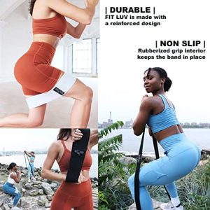 FITLUV Fabric Booty Bands for Thigh, Hip, Butt and Leg Workouts. Set of 5 Non Slip Cloth Exercise Resistance Bands. Best Home Gym Workout for Glutes. Portable Fitness Travel Accessories and Equipment.