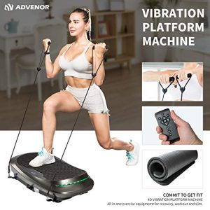 ADVENOR 4D Vibration Plate Exercise Machine Triple Motor 120 Speed w/Loop Bands Whole Body Workout Fitness 3D/4D Vibration Platform Whole Body Vibration Machine for Home Fitness (Dark Gray)