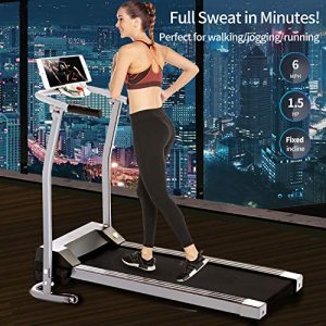 Treadmill for Home Workout, Ultra-Quiet & Shock-Absorbant, Folding Electric Portable Exercise Running Machine for Small Spaces with LCD Screen & 12 Programs