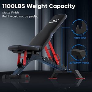 FLYBIRD Weight Bench, 1100LBS Weight Capacity Strength Training Bench Heavy-duty Adjustable Workout Bench