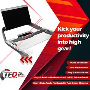 TFD The Tread Tray 2.0 | Compatible with NEW Peloton Tread, Made in USA | Walking Desk Attachment Holder for Laptop, Tablet, Phone, & Book - Exercise Workstation, Easy Mount Tray - Peloton Accessories