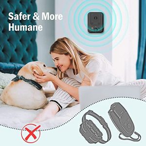 Queenmew Anti Barking Device, 3 Adjustable Sensitivity and Frequency Levels Sonic Bark Contral Device, 33 Ft Range Ultrasonic Dog Bark Deterrent, Rechargeable Dog Bark Control Indoors and Outdoors