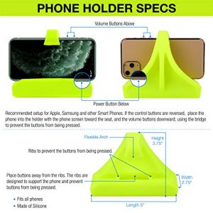 Phone Holder Made for PM5 Monitors of Concept 2 Rower, SkiErg and BikeErg - Silicone Smartphone Cradle Compatible with Concept 2 Rowing Machine. Ideal Rower Accessories