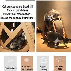 WUQIAO Cat Exercise Wheel Cat Treadmill Ferris Wheel Pet Furniture Cat Climbing House Running Spinning Toy for Cats Movement Wheel,Large