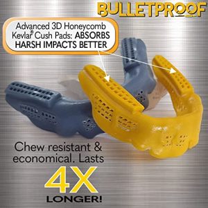 Bulletproof with Kevlar: World’s Most Breathable, Thinnest Mouthguard is Also 3X Stronger! Thin Mouth Guard Sports Football Lacrosse Wrestling Hockey Men Women Girls Kids Youth Adult Boxing MMA etc.