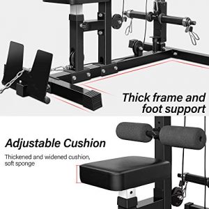 Merax LAT Pulldown and Low Row Cable Machine for Home Gym Fitness Training (Black)