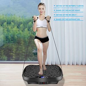ETE ETMATE Viberation Platform Exercise Machine, 120 Levels Rhythm Viberation Platform Machine with Magnet Attached for Home Aerobic Training and Pressure Relief (Black)…