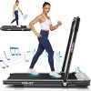 Treadmills for Home,Under Desk Folding Treadmill,2-in-1 Running,Walking & Jogging Portable Running Machine with Bluetooth Speaker & Remote Control,5 Modes & 12 Programs,No Assembly Required