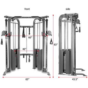 XMark Functional Trainer Adjustable Flat Incline Decline Weight Bench, Dual Pulley System, Cable Machine and Weight Bench Package