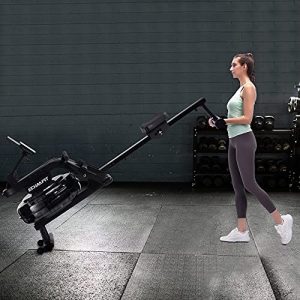 ECHANFIT Water Rowing Machine Rower 400 LB Weight Capacity with 6 Levels Resistance for Home Use – R49 Max