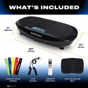 FITPULSE Elite Vibration Plate Exercise Machine - Triple Motor Vibration Platform Machine Vibrating Platform Body Vibration Machine Vibrating Machine Vibration Plates Vibrating Plate Black