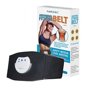 FAMIDOC EMS Fitness Waist Trimmer Home Exercise Belt Abs Stimulator Muscle Toner Electrode Trainer Abdomen Belly Workout Toning Massager Belts for Men and Women