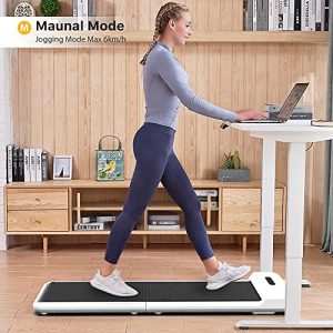 WALKINGPAD S1 Folding Treadmill Foldable Walking Pad Ultra Slim Smart Fold Free Installation Gym Running Device for Home Office Under Desk 0-3.72MPH C2（White）