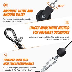 Gonex Pulley Cable System Gym, Upgraded 2 Weight Cable Pulleys Attachments for Tricep Bicep Forearm LAT Lift Pull Down, Workout Pulley Pro Cable Machine Equipment for Home Gym Fitness Exercise