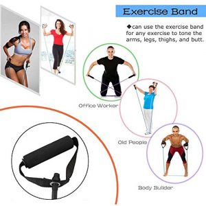WSERE 2 Pieces Workout Exercise Resistance Bands with Handles for Women Men Home Fitness, Strength Training, Muscle Toning, Physical Therapy, Blue & Red