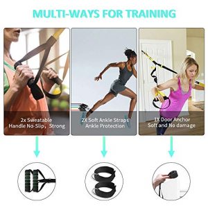 Find-MyWay Resistance Bands Set, 18pcs Exercise Bands for Men and Women, Workout Bands with Door Anchor, Handles, Carry Bag, Legs Ankle Straps for Strength Training, Physical Therapy, Home Workouts