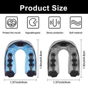 3 Pack Youth Mouth Guard, Soft Sports Mouth Guard with Strap, Professional Sports Mouthguard Football Mouthpiece for Boxing, MMA, Basketball, Hockey, Mouth Guard for Braces for Sports for Adults Youth
