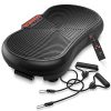 Axis-Plate Vibration Plate Exercise Machine with Resistance Bands - Whole Body Fitness Platform - Black