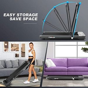 Treadmills for Home,Under Desk Folding Treadmill,2-in-1 Running,Walking & Jogging Portable Running Machine with Bluetooth Speaker & Remote Control,5 Modes & 12 Programs,No Assembly Required