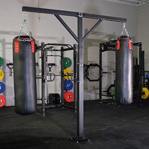 Titan Fitness Boxing Stand Dual Station Heavy Bag Steel 300 lb. Capacity