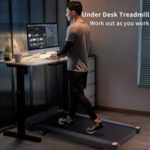 FUNMILY Portable 2 in 1 Desk Treadmill for Walking Running, No Assembly, Folding Under Desk Treadmill, Compact Electric Treadmill for Home Office Gym