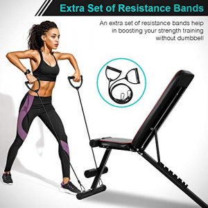 ONETWOFIT Adjustable Weight Bench, Foldable Workout Bench with Incline Decline Flat , Weight Lifting Sit Up Ab Bench for Full Body Exercise OT226