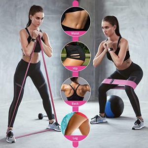 Sportneer 6 Resistance Bands Set, Short & Long Fabric Workout Bands with 3 Resistance Levels for Men & Women, Non-Slip Exercise Bands Elastic Resistance Loops Bands for Full Body Workout