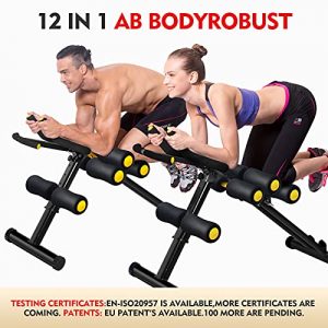 MBB 12 in 1 Home Gym Equipment,Ab Machine,Height Adjustable Ab Trainer,Whole Body Workout Machine,Thighs,Buttocks Shaper,Abdominal,Leg and Arm Exercises