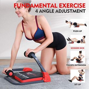 MBB Ab Crunch Machine,Exercise Equipment For Home Gym Equipment for Strength Training with Resistance Bands, Abs and Total Body Workout,Sole Brand and Patent Owner(Red)