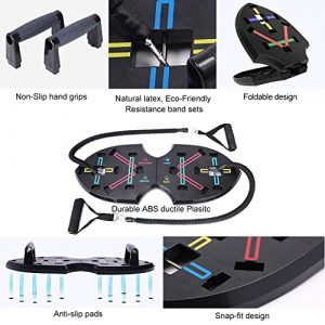 Upgraded Push Up board: Multi-function 20 in 1 Push up bar with Resistance Bands, Portable Home Gym, Strength training equipment, Push up handles for Perfect Pushups, Home Fitness for Men and Women.