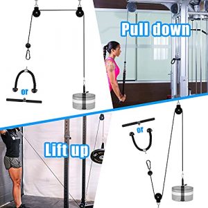 XonyiCos Fitness Cable Pulley System, Gym LAT and Lift Pulldown Machine Attachments, Home Workouts Equipments for Biceps Triceps Shoulder Arm Curl Forearm Muscle Strength Exercise