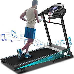 ANCHEER Folding Treadmill for Home with APP Control,3.25HP Electric Automatic Incline Treadmills,300 lbs Weight Capacity,Motorized Running Jogging Machine for Gym & Office Workout