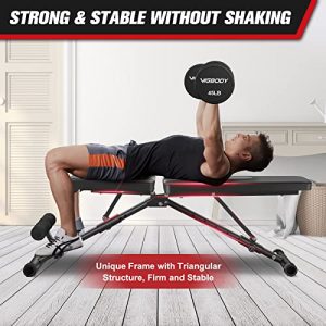 VIGBODY Weight Bench, Adjustable Strength Training Bench for Full Body Workout, Foldable Workout Bench, Utility Incline/Decline Exercise Bench for Home Gym- New Version
