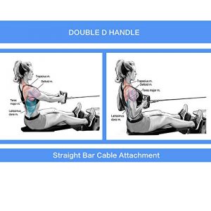 Double D Handle, v bar Cable Attachment, Rowing Machine Handle Gym Workout Strength Training, Pull Down Cable Machine Handle Attachments