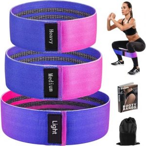 Booty Bands, Non Slip Resistance Bands for Legs and Butt, Workout Bands Exercise Bands Glute Bands for Women, 3 Pack - Training Ebook and Video Included