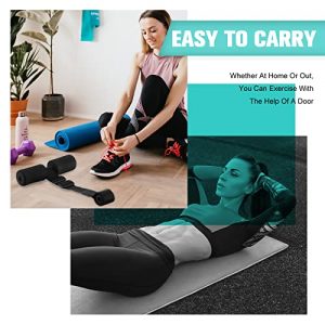 Hamstring Curl Strap Nordic Style Hamstring Curl Machine Adjustable Sit up Machine for Ab Leg Hamstring Exercise Equipment for Squat Abdominal Fitness Strength Training Home Gym Workout Gear, Black