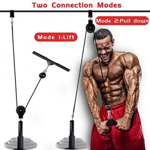 kcross Pulley System Gym, LAT Cable Pulley System Gym with Dual Cable Machine (70'' and 90'') for Tricep Pulldown, Biceps Curl, Back, Forearm, Shoulder Equipment, Home Workout Equipment.