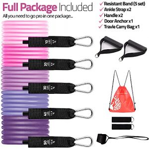 Resistance Bands for Women -11-Piece Workout Bands with Handles and Door Anchor - Heavy Duty Work Out Band-Elastic Leg, Booty, Squat Exercise Fitness Band Set for Home, Gym (150lbs w giftbox)